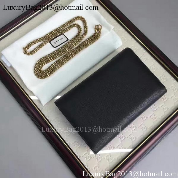 Gucci GG Marmont Leather mini Chain Bag 401232 Black