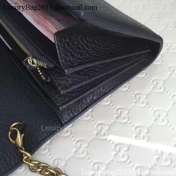 Gucci GG Marmont Leather mini Chain Bag 401232 Black