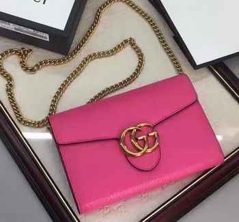 Gucci GG Marmont Leather mini Chain Bag 401232 Rose