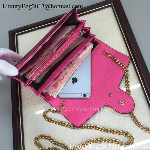 Gucci GG Marmont Leather mini Chain Bag 401232 Rose