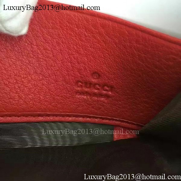 Gucci Leather Zip Around Wallet 456117 Red