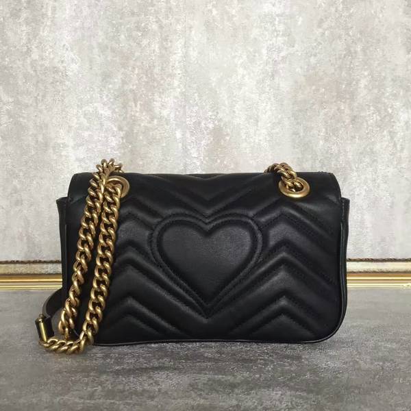 Gucci Now GG Marmont Mini Shoulder Bag 446744 Black