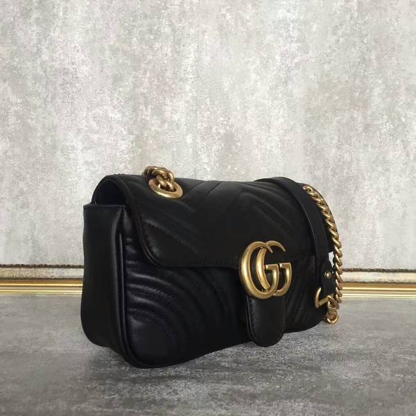 Gucci Now GG Marmont Mini Shoulder Bag 446744 Black