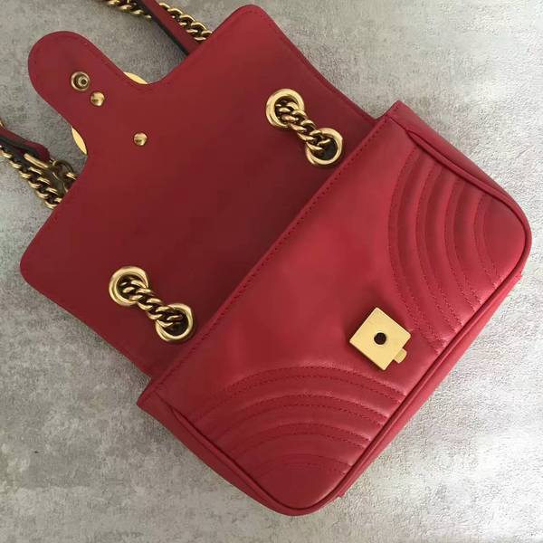 Gucci Now GG Marmont Mini Shoulder Bag 446744 Red