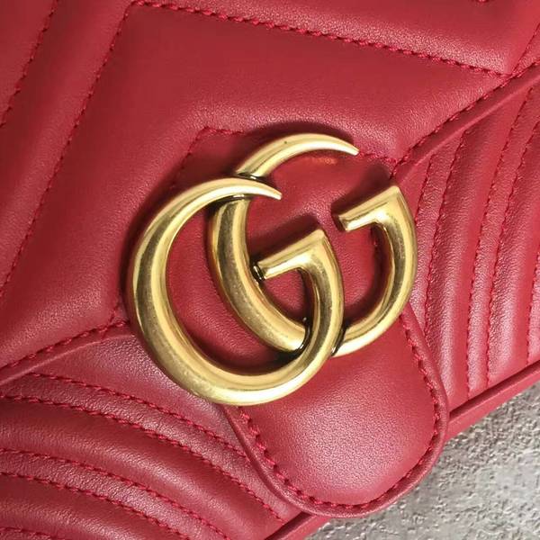 Gucci Now GG Marmont Mini Shoulder Bag 446744 Red