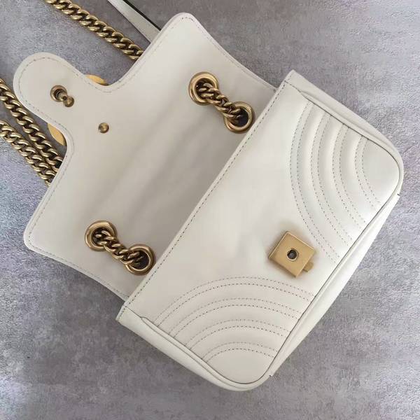 Gucci Now GG Marmont Mini Shoulder Bag 446744 White