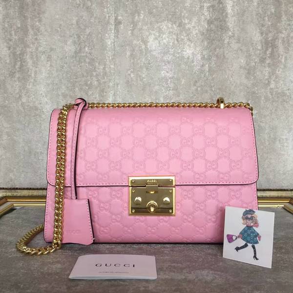 Gucci Padlock Series Gucci Signature Shoulder Bag 409486 Light Pink