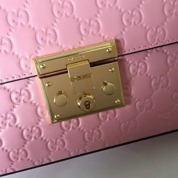 Gucci Padlock Series Gucci Signature Shoulder Bag 409486 Light Pink