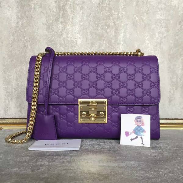 Gucci Padlock Series Gucci Signature Shoulder Bag 409486 Purple