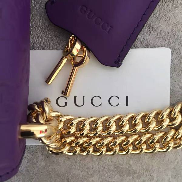 Gucci Padlock Gucci Signature Mini Shoulder Bag 409487A Purple