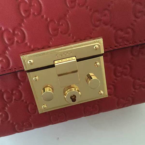 Gucci Padlock Gucci Signature Mini Shoulder Bag 409487A Red