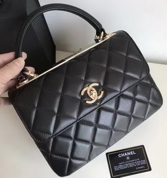 Chanel Classic Top Flap Bag Black Original Sheepskin Leather A92236 Gold