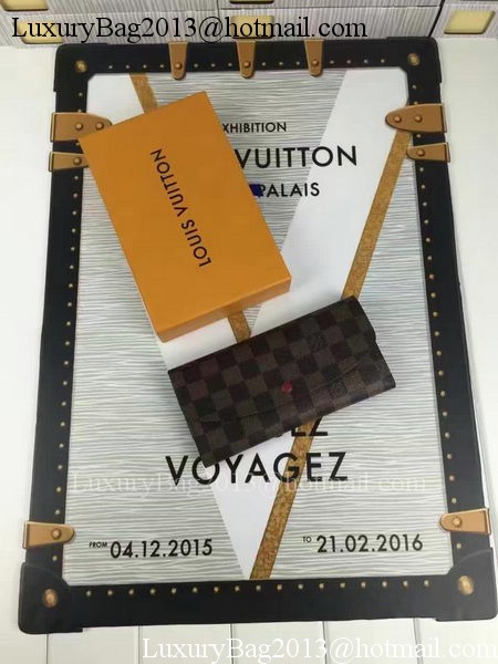 Louis Vuitton Damier Ebene Canvas Emilie Wallet N60696