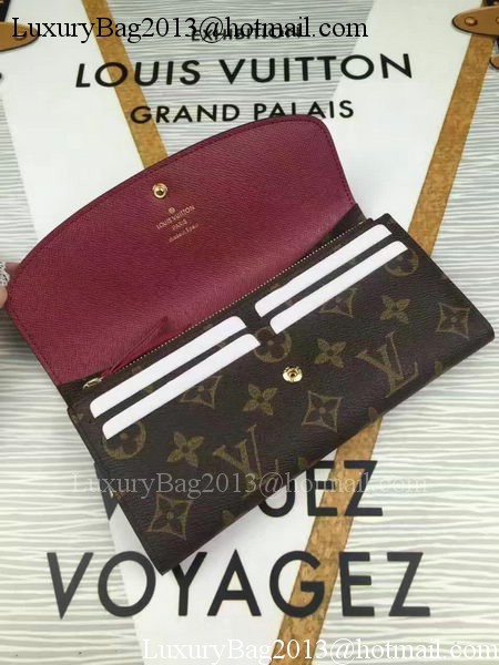 Louis Vuitton Monogram Canvas Emilie Wallet M60696 Wine