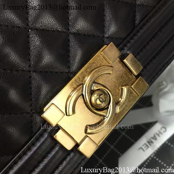 Boy Chanel Flap Bag Black Original Sheepskin Leather A67088 Gold