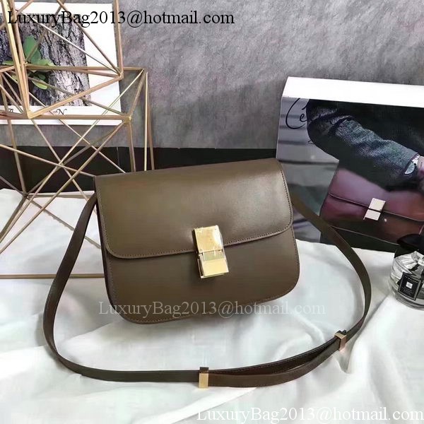 Celine Classic Box Flap Bag Smooth Leather C20447 Green