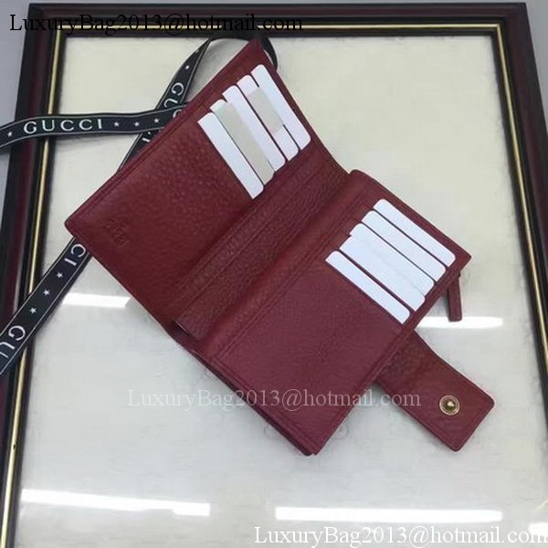 Gucci Calfskin Leagther Wallet 337023 Red