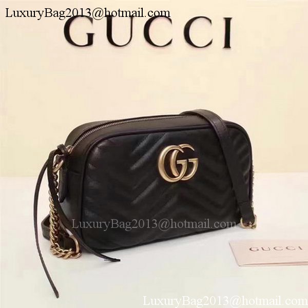 Gucci GG Marmont Matelasse Shoulder Bag 447632 Black