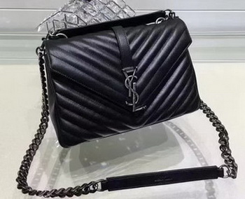 YSL Classic Monogramme Flap Bag Calfskin Leather Y22369 Black