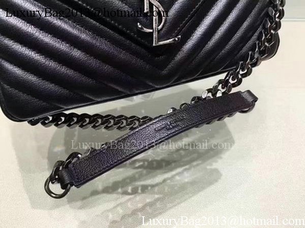 YSL Classic Monogramme Flap Bag Calfskin Leather Y22369 Black