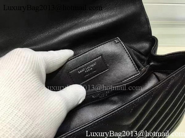 YSL Classic Monogramme Flap Bag Calfskin Leather Y22369 Black