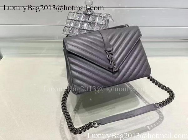 YSL Classic Monogramme Flap Bag Calfskin Leather Y22369 Grey