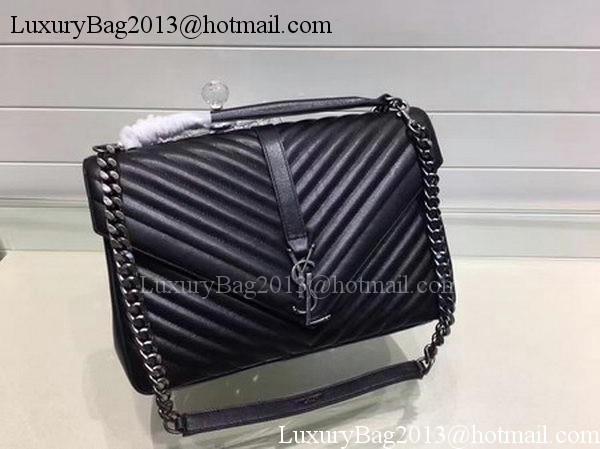 YSL Classic Monogramme Flap Bag Calfskin Leather Y22370 Black