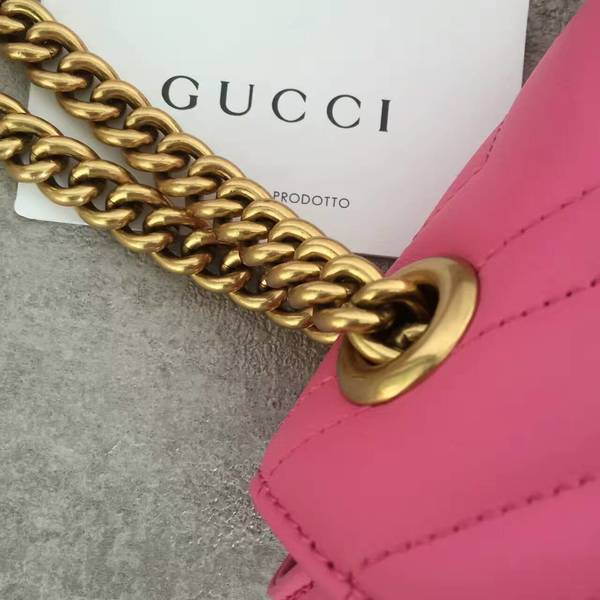 Gucci GG Marmont Sheenskin Shoulder Bag 443497A Pink