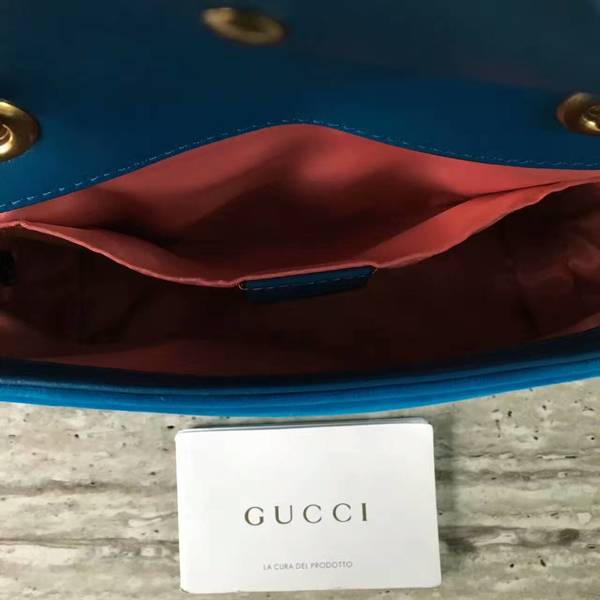 Gucci GG Marmont Suede Leather Mini Shoulder Bag 446744 Blue