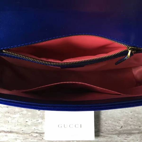 Gucci GG Suede Leather Shoulder Bag 443496 Dark Blue