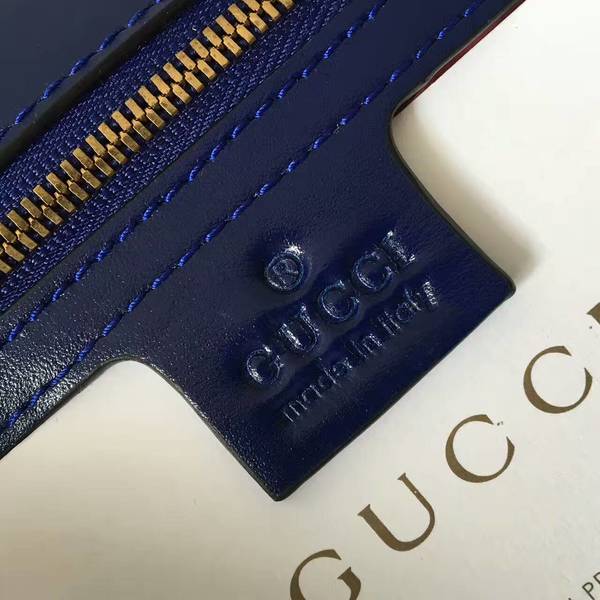 Gucci GG Suede Leather Shoulder Bag 443496 Dark Blue