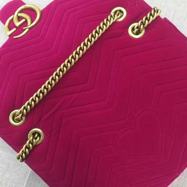 Gucci GG Suede Leather Shoulder Bag 443496 Wine