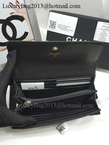 Chanel Original Sheepskin Leather Bi-Fold Wallet A32255 Black