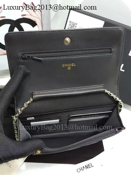 Chanel Original Sheepskin Leather Bi-Fold Wallet A32257 Black