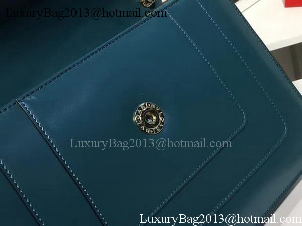 BVLGARI Medium Shoulder Bag Calfskin Leather BG2281 Blue