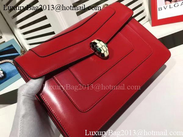 BVLGARI Medium Shoulder Bag Calfskin Leather BG2281 Red