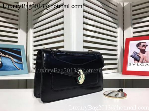 BVLGARI mini Shoulder Bag Calfskin Leather BG2282 Black