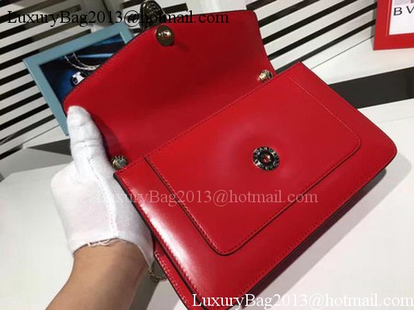 BVLGARI mini Shoulder Bag Calfskin Leather BG2282 Red