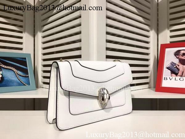 BVLGARI mini Shoulder Bag Calfskin Leather BG2282 White