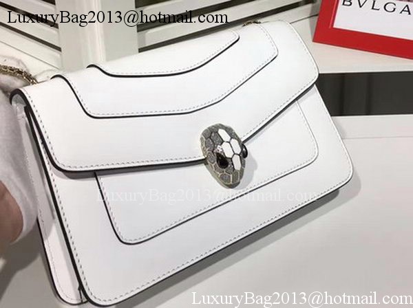 BVLGARI mini Shoulder Bag Calfskin Leather BG2282 White