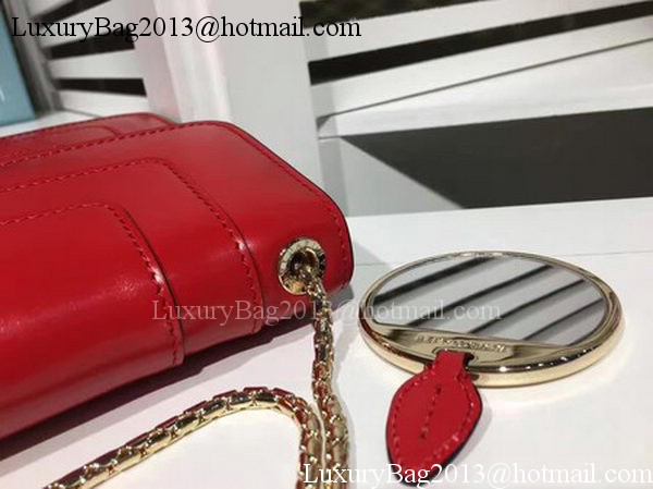 BVLGARI mini Shoulder Bag Calfskin Leather BG2283 Red