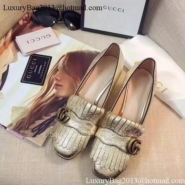 Gucci Casual Shoes Leather GG1127 Gold