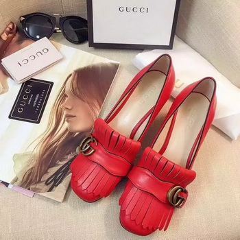 Gucci Casual Shoes Leather GG1127 Red