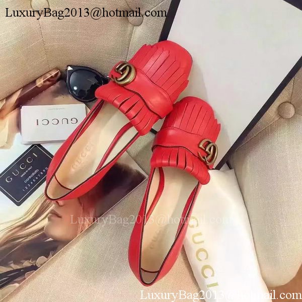 Gucci Casual Shoes Leather GG1127 Red