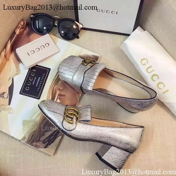 Gucci Casual Shoes Leather GG1127 Silver