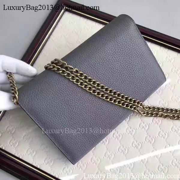 Gucci GG Marmont Leather mini Chain Bag 401232 Grey