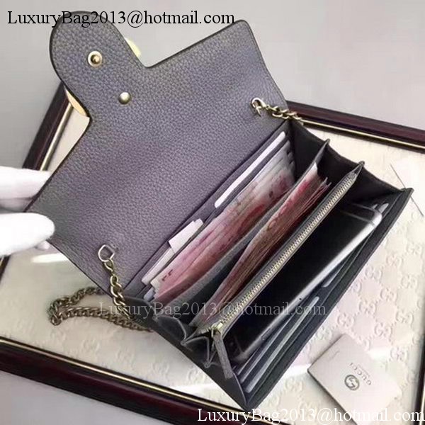 Gucci GG Marmont Leather mini Chain Bag 401232 Grey