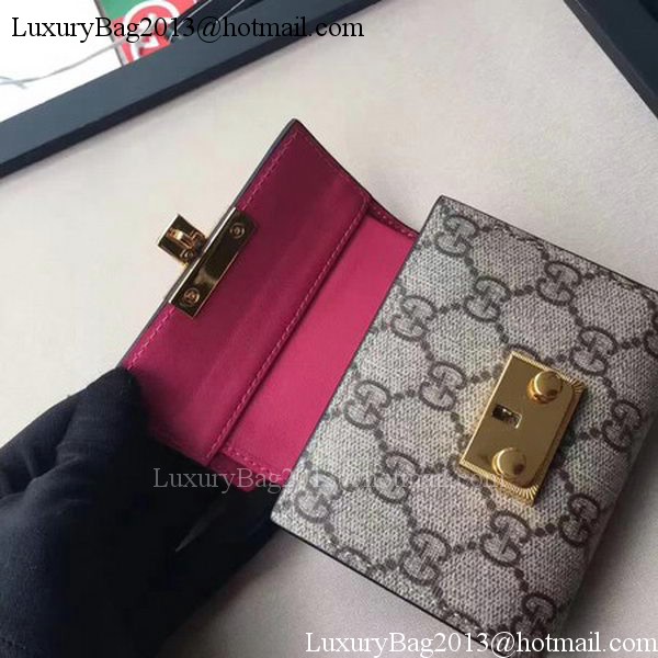 Gucci GG Supreme Canvas Padlock Wallet 453155 Red