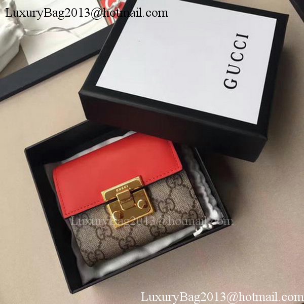 Gucci GG Supreme Canvas Padlock Wallet 453155 Red