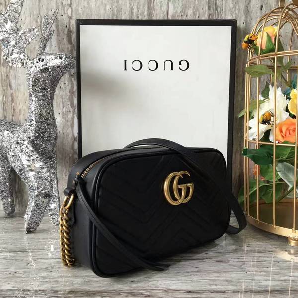 Gucci GG Marmont Matelasse Shoulder Bag 447632A Black